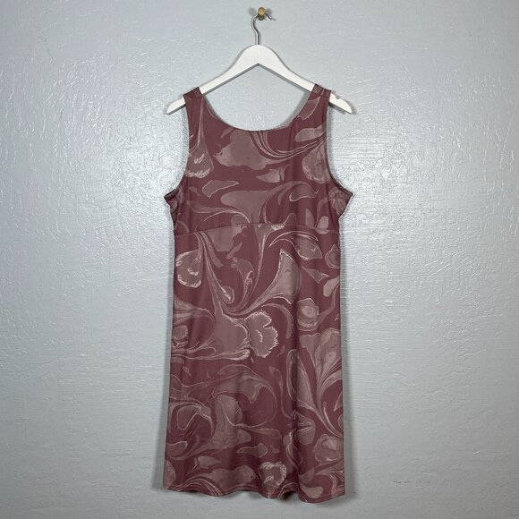 Columbia Women XL Pink Marble Print Dress Built in Bra Shorts Pockets Quick Dry - Picture 1 of 10